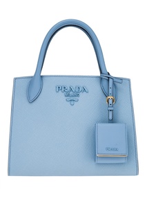 Голубая кожаная сумка Monochrome Prada
