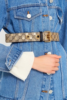 Кожаные ремень с монограммами Gucci