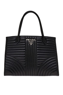 Черная кожаная сумка Diagramme Prada