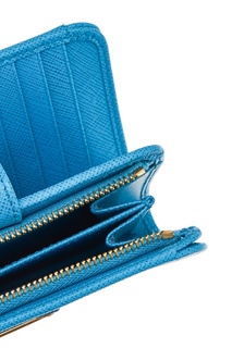 Голубой кошелек из сафьяновой кожи Prada