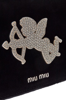 Бархатный клатч с ангелом Miu Miu