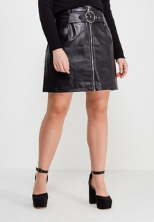 Юбка кожаная LOST INK PLUS MINI SKIRT WITH BUCKLE FRONT IN PU