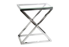 Приставной стол ayser (zmebel) серебристый 62x72x42 см.