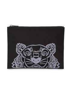 клатч с вышивкой тигра Kenzo