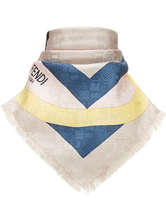 geometric logo square scarf Fendi