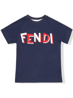 футболка с принтом логотипа Fendi Kids