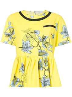 топ с баской с цветочным принтом Vivetta