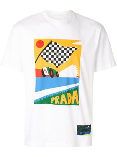 футболка с принтом racing flag Prada