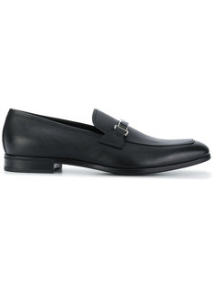 logo grained loafers Prada