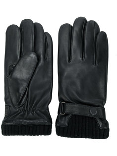 кожаные перчатки в рубчик Emporio Armani
