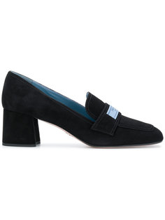 logo heeled loafers Prada