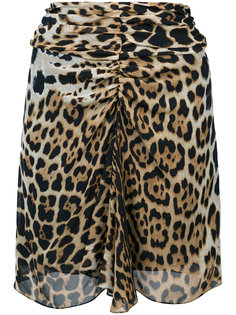 мини-юбка с леопардовым принтом  Saint Laurent