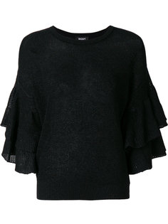 свитер с оборками на рукавах DKNY