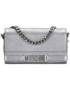 logo plaque clutch Moschino