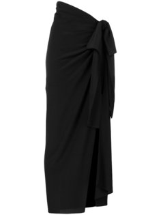 асимметричная драпированная юбка Saint Laurent