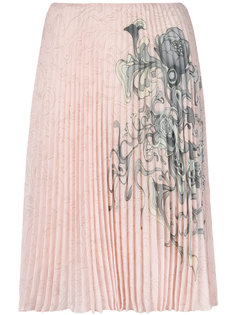 плиссированная юбка с принтом Prada