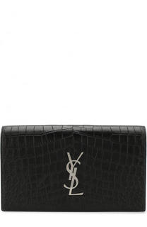 Клатч Monogram Kate с тиснением под крокодила Saint Laurent