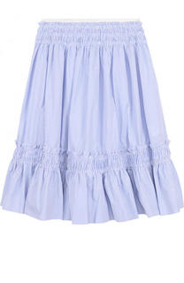 Хлопковая юбка-миди свободного кроя в полоску Simonetta