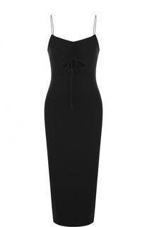 Однотонное платье-футляр с драпировкой T by Alexander Wang
