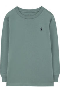 Хлопковый лонгслив с логотипом бренда Polo Ralph Lauren