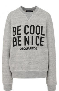 Хлопковый свитшот с контрастной надписью Dsquared2
