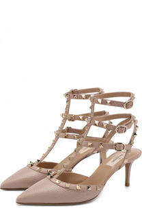 Кожаные туфли Rockstud с ремешками на шпильке Valentino