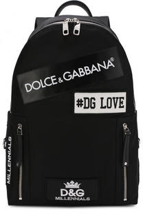 Текстильный рюкзак с нашивками Dolce &amp; Gabbana