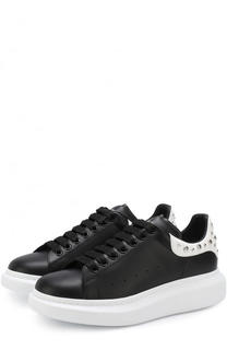 Кожаные кеды на толстой подошве с отделкой Alexander McQueen