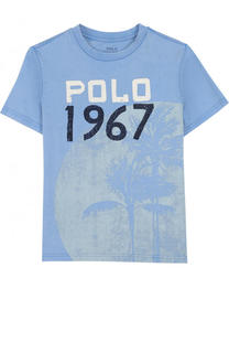 Хлопковая футболка с принтом Polo Ralph Lauren
