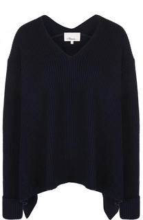 Шерстяной пуловер асимметричного кроя с V-образным вырезом 3.1 Phillip Lim