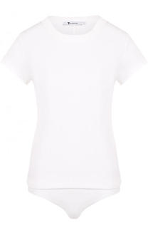 Однотонное хлопковое боди с коротким рукавом T by Alexander Wang