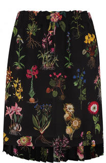 Шелковая мини-юбка с цветочным принтом No. 21