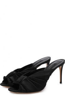 Атласные мюли с открытым мысом на шпильке Casadei
