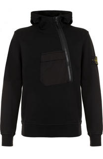 Хлопковое худи с воротником на молнии Stone Island