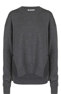 Шерстяной пуловер свободного кроя с круглым вырезом T by Alexander Wang