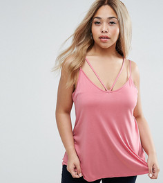 Топ с бретелями решеткой ASOS CURVE The Ultimate - Розовый