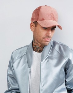 Розовая велюровая бейсболка ASOS - Розовый