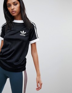 Черная футболка с тремя фирменными полосками adidas Originals - Черный