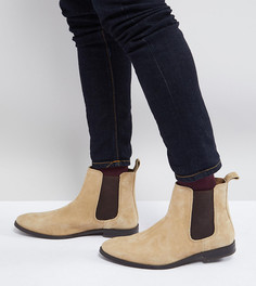 Бежевые замшевые ботинки челси для широкой стопы ASOS - Светло-бежевый