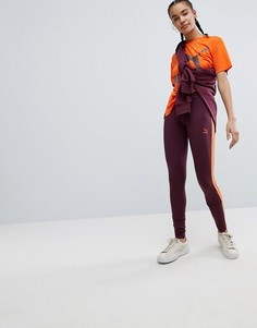 Бордовые леггинсы с логотипом Puma Classics T7 - Красный