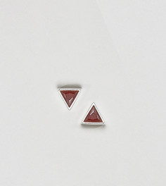 Серебряные треугольные серьги-гвоздики с цирконием DesignB London - Серебряный