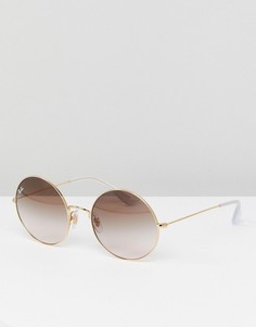 Круглые солнцезащитные очки Ray-Ban 0RB3592 - 55 мм - Золотой