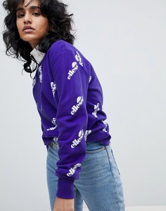 Оверсайз-свитшот со сплошным принтом логотипа Ellesse - Фиолетовый