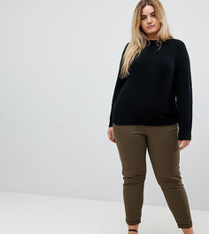 Зауженные чиносы цвета хаки с отворотами ASOS CURVE - Зеленый