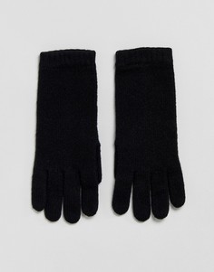 Черные перчатки из 100% кашемира Johnstons of Elgin - Черный