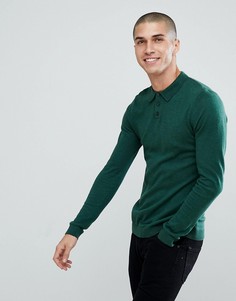 Зеленая облегающая футболка-поло ASOS - Зеленый