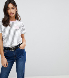 Футболка в полоску с нашивкой Heartbreaker ASOS PETITE - Мульти