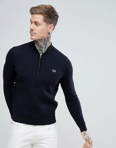 Черный фактурный кардиган-бомбер Fred Perry - Черный