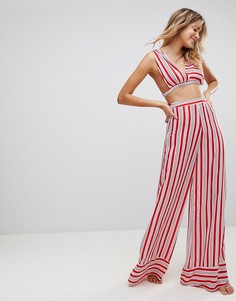 Широкие пляжные брюки в полоску PrettyLittleThing - Мульти