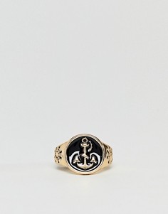Золотистое кольцо с черной эмалью DesignB эксклюзивно для ASOS - Золотой